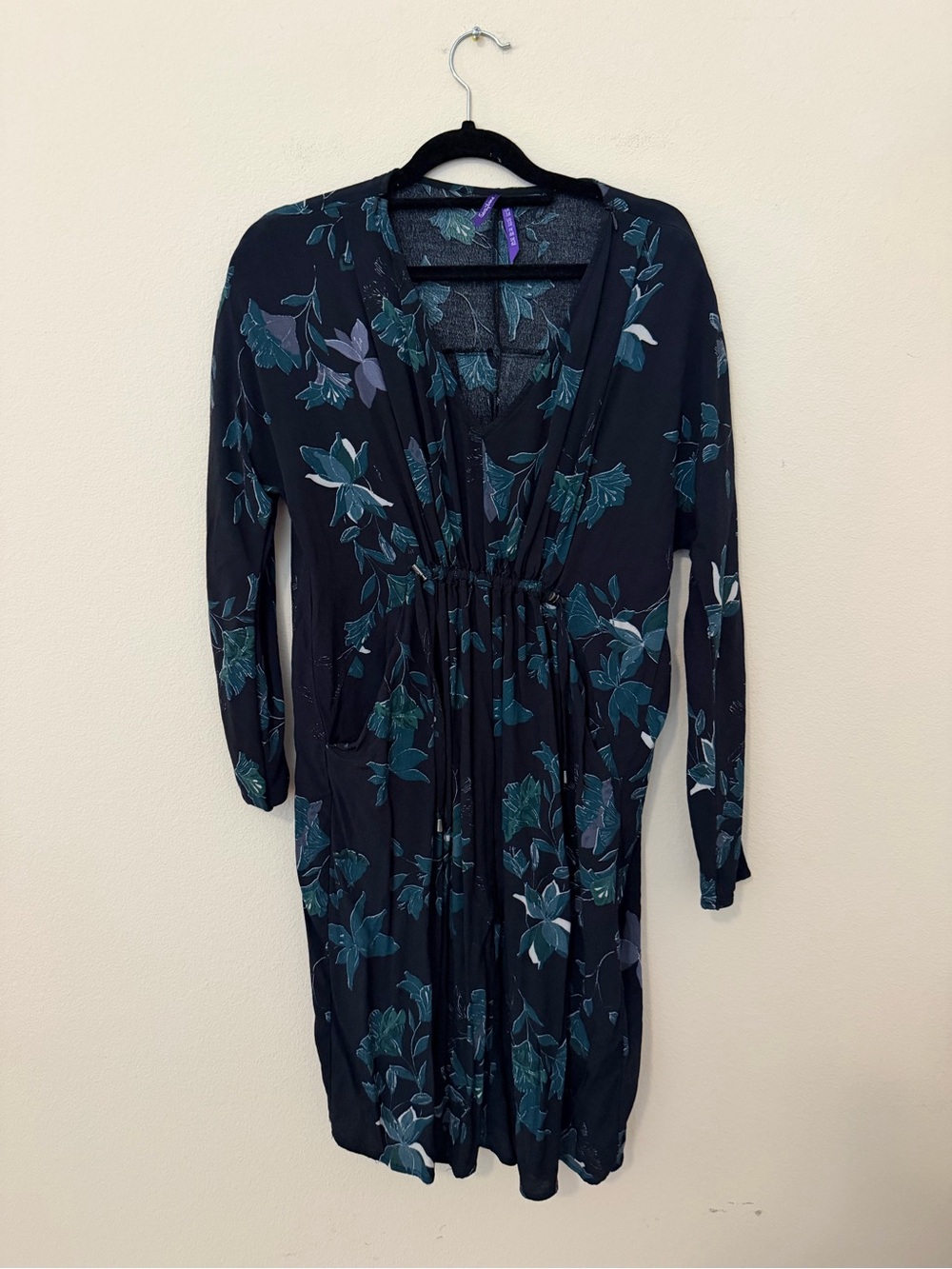 Seraphine Dark Blue Floral Maternity Dress Size 10 Nursing